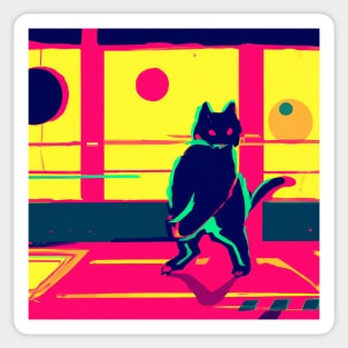 neon cat Sticker